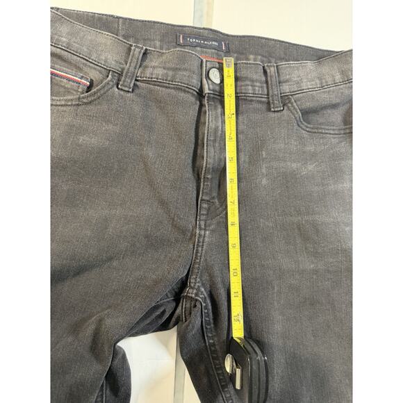 Mens 34x31 Slim Straight Tommy Hilfiger Dark Charcoal Grey Jeans - Picture 7 of 9